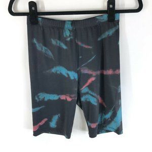 Afrm Womens Bike Shorts Pull On Tie Dye Stretch Black Blue Red XS